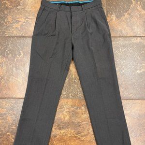 Charcoal grey pleated dress slacks pants for men